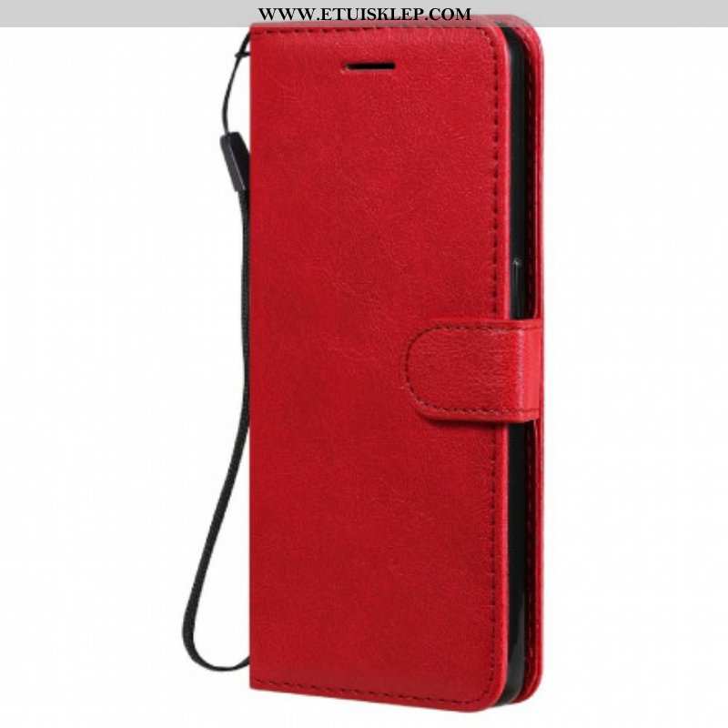 Etui Folio do Oppo Reno 6 5G z Łańcuch Solid Color Series Strappy